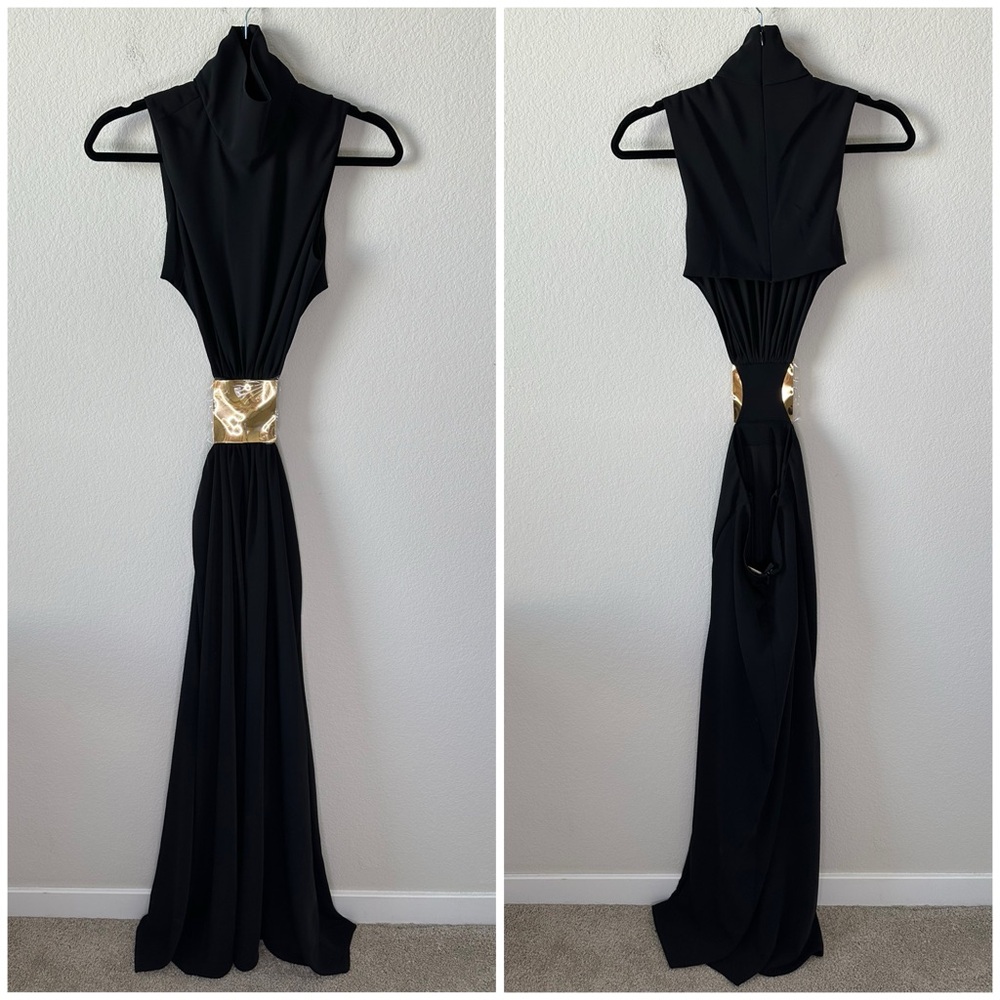 NWT ALEXIS PRAGUE DRESS in Black Maxi SZ XXS - Picture 3 of 9